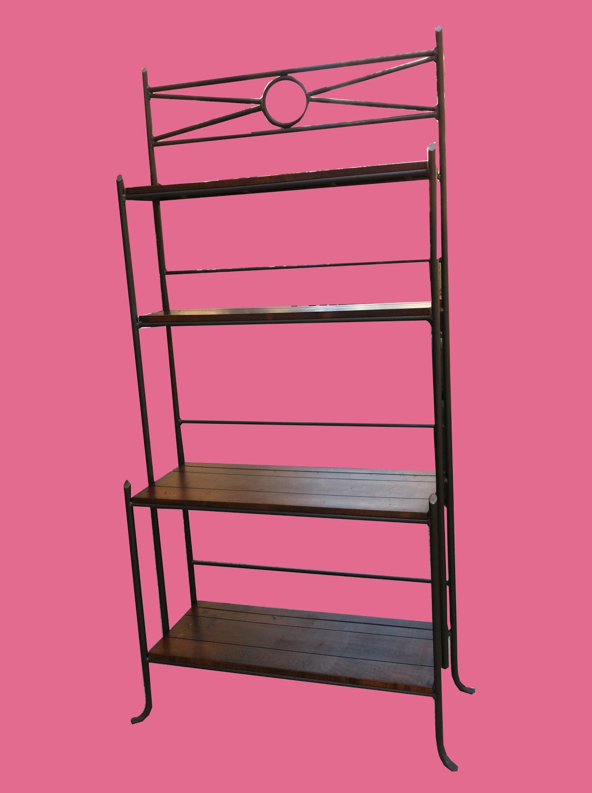 Uhuru Furniture & Collectibles Wood/Iron Bakers Rack SOLD