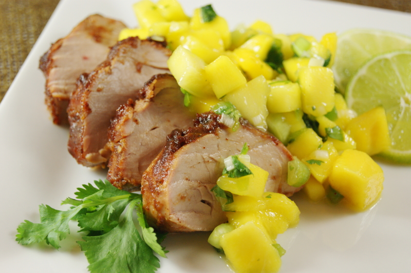 Sweet&Spicy Pork Tenderloin with Mango Salsa The Kitchen is My