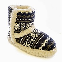 Ladies Knitted Fairisle Lined Bootie Slippers (save 35%)