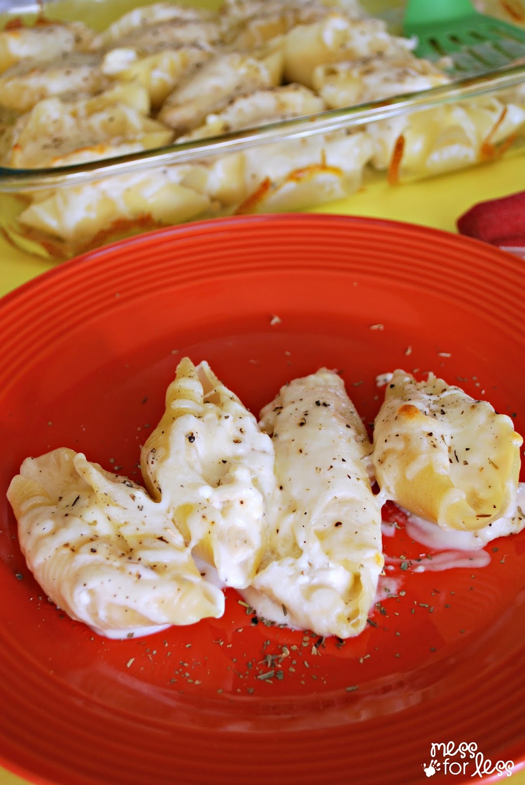 Chicken Alfredo Stuffed Shells Mess For Less