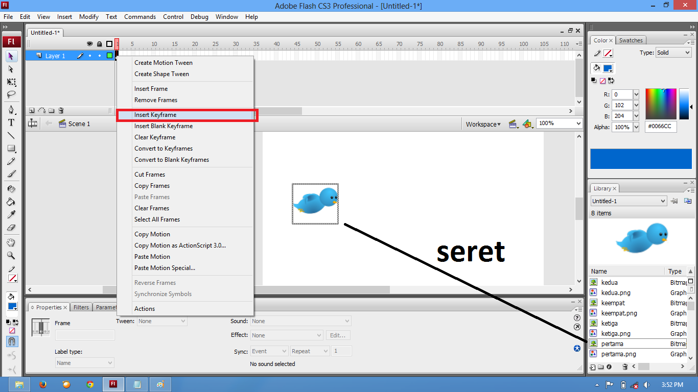 Cara Membuat Animasi Burung Twitter Dengan Flash Cara Membuat Animasi Burung Twitter Dengan Flash