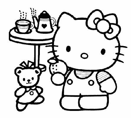 imagens hello kitty com ursinhos pintar Desenhos Preto e Branco hello kitty com ursinhos Colorir
