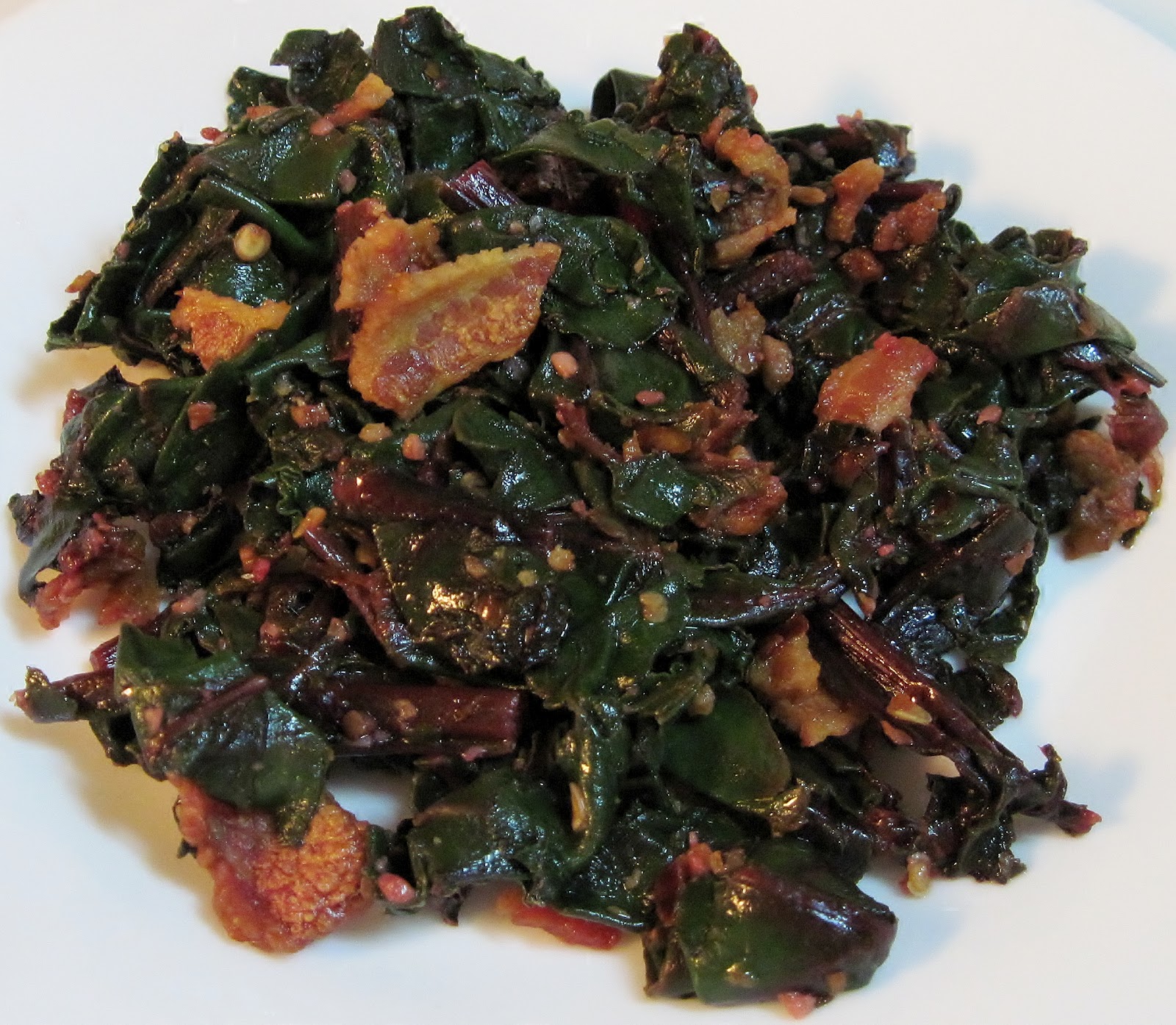 Carolina Sauce Company Spicy Beet Greens with Bacon