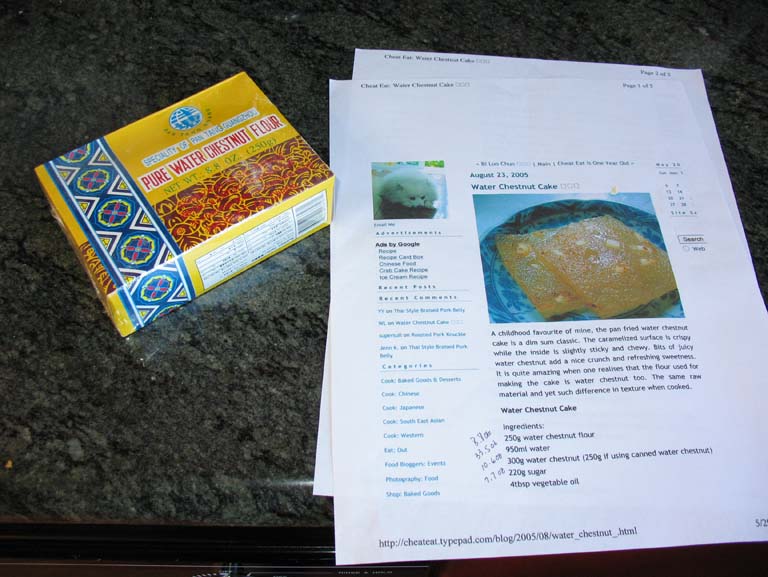 Water Chestnut Pudding (Ma Tai Go)