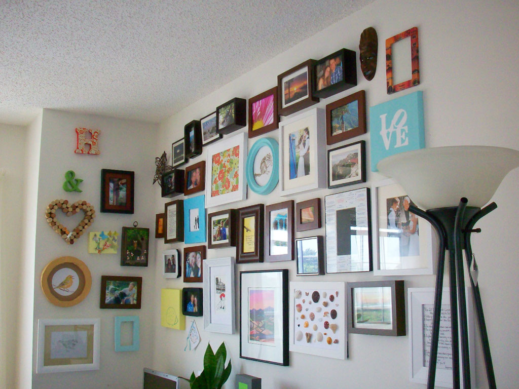 Turning A House Into Home Creating Beauty On Budget Gallery Our Goal Was To Bring Some More Color The Wall So Pictures Were Focus Instead Of Mismatched Frames