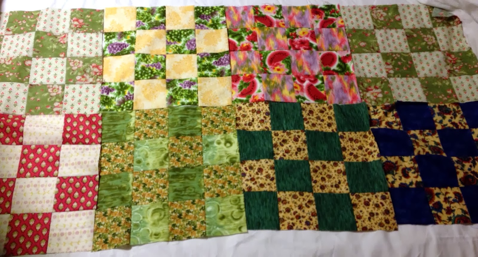 A Dad who dyes fabrics and quilts.: Fast blocks from Fat Quarters: St. Louis 16-Patch