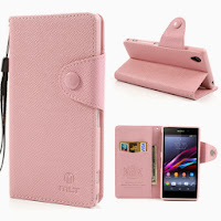 Leather Case Wallet Stand with Card Slot for Sony Xperia Z1 Honami C6906 C6903 C6902 C6943 L39h - Baby Pink Leather Case Wallet Stand with Card Slot for Sony Xperia Z1 Honami C6906 C6903 C6902 C6943 L39h - Baby Pink