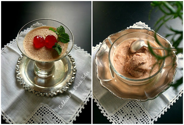 Mousse ou sorvete de chocolate