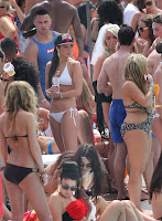 Tulisa Contostavlos in a string bikini at a party in Marbella