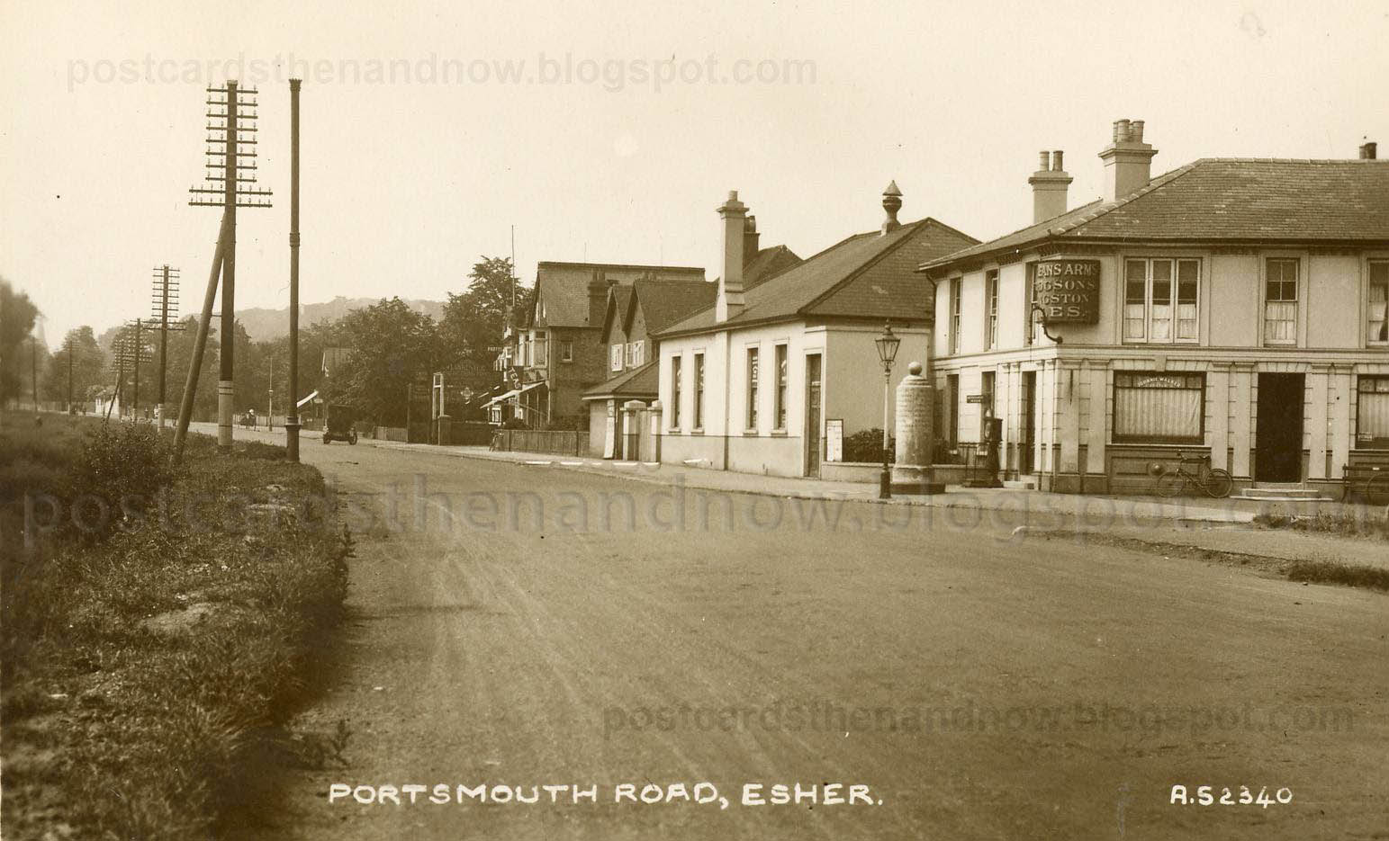 Postcards Then and Now Esher, Surrey, Portsmouth Road, c1912 and c1918