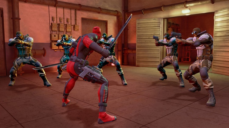 deadpool game screenshot 1 deadpool versus a group of baddies
