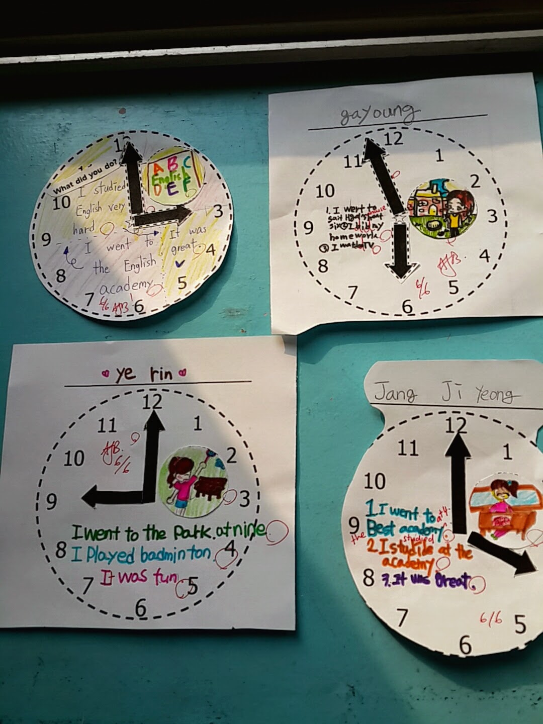 Clock Project for Past Tense ! Free download ) Mrs. Baia's Classroom