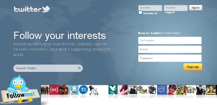 Cara daftar twitter Baru atau Membuat sebuah akun di twitter 2012