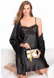 Amoureuse Women's Plus Size Long Satin Peignoir Set