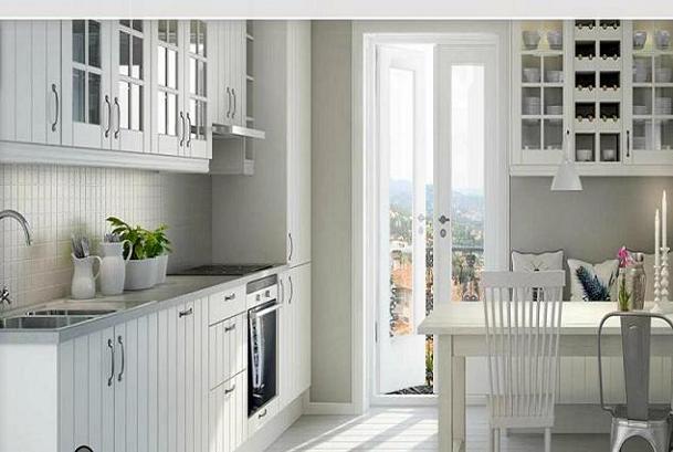 Cocinas de aspecto moderno con madera blanca : cocina y muebles