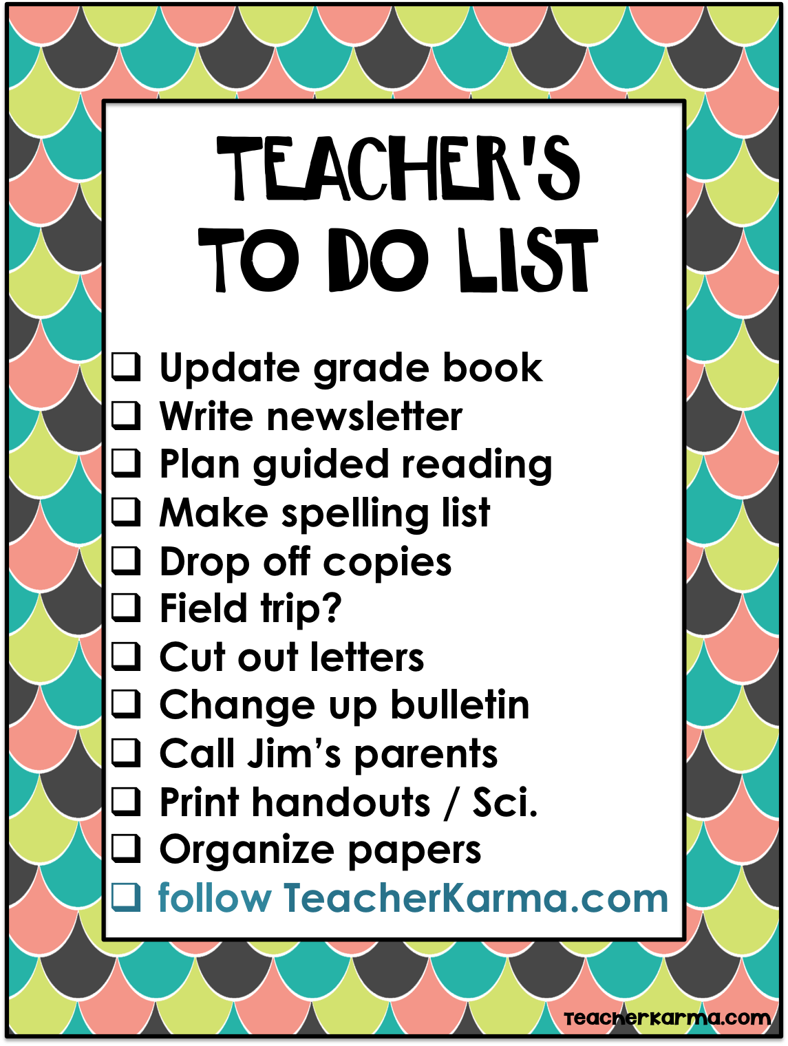 8 Cute Teacher Printable To Do Lists Teach Junkie - vrogue.co