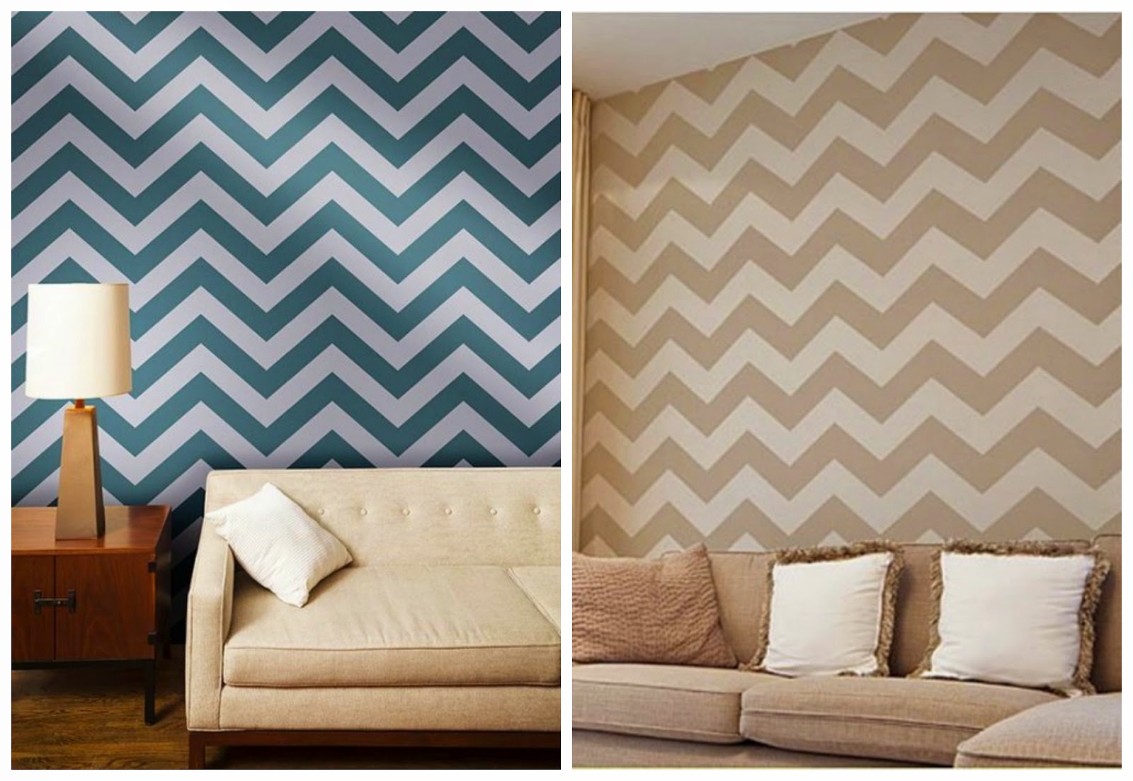 Parede Chevron na sala
