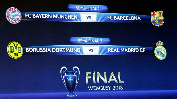 ESCUDOS DO MUNDO INTEIRO: UEFA CHAMPIONS LEAGUE 2012 / 2013 - SEMI FINAIS