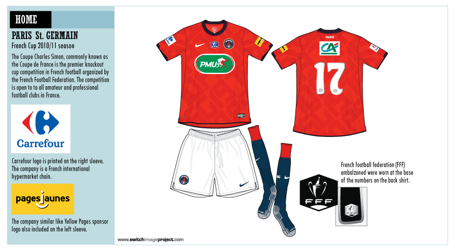 Football Teams Shirt And Kits Fan Psg French League Cup 2010 11