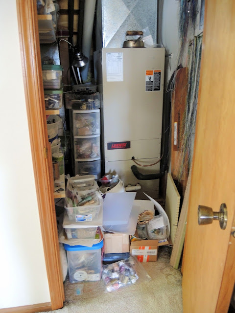 My storage space a.k.a. furnace closet.