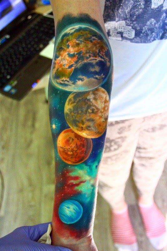 Beautiful & Vibrant Cosmic Tattoos Beautiful & Vibrant Cosmic Tattoos