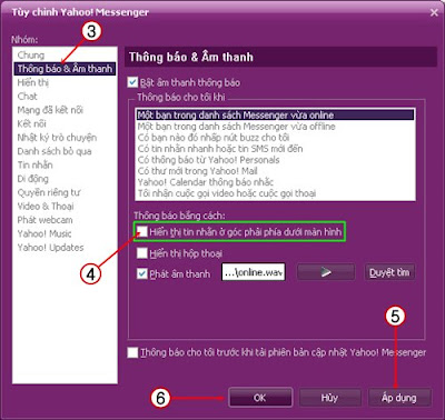 Software tips Ẩn tin nhắn hiện lên góc phải khi Chat Yahoo