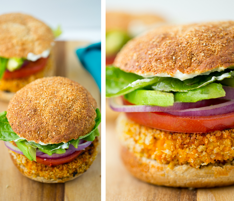 Kathy's famous sweet potato veggie burger with avocado from HHVK Kathy's famous sweet potato veggie burger with avocado from HHVK