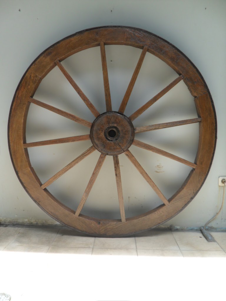 Henry Antique Collections Large Antique Wooden Wagon Wheels