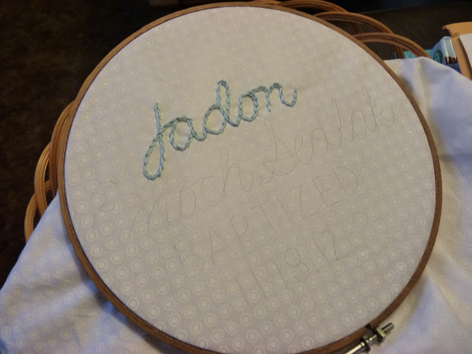 A Little Dancer Jadon's Baptism Blanket Embroidery Tutorial