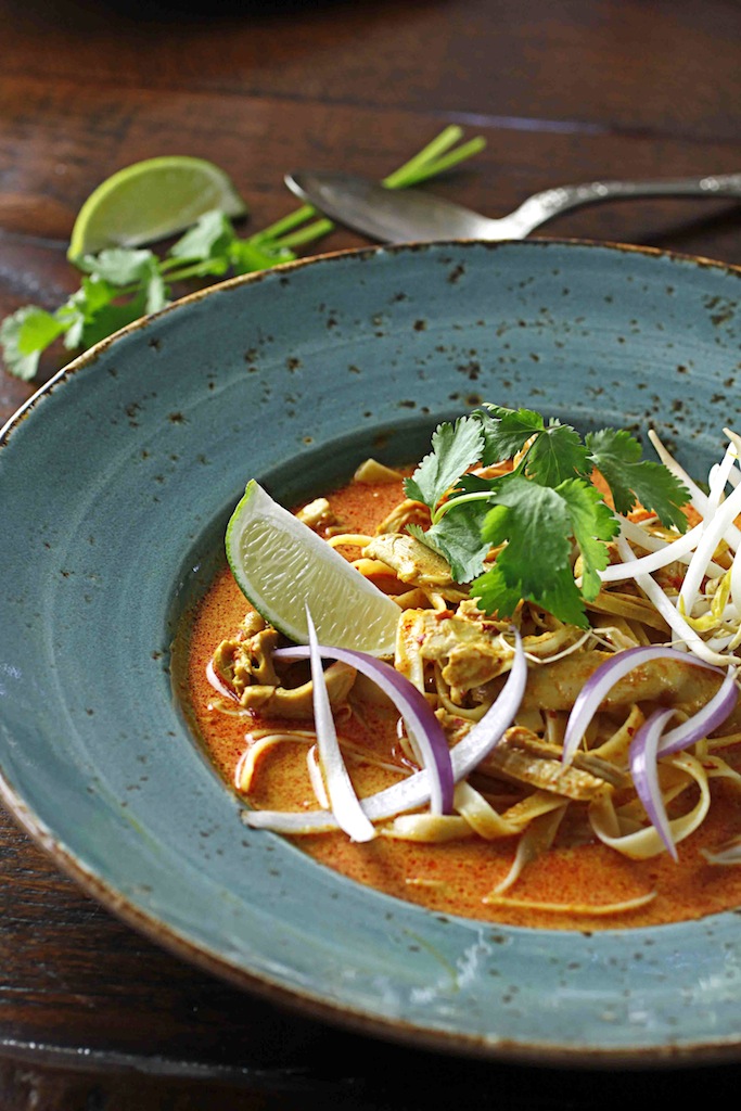 There's a Newf in My Soup! Bon Appetit Cook the Cover Chicken Khao Soi