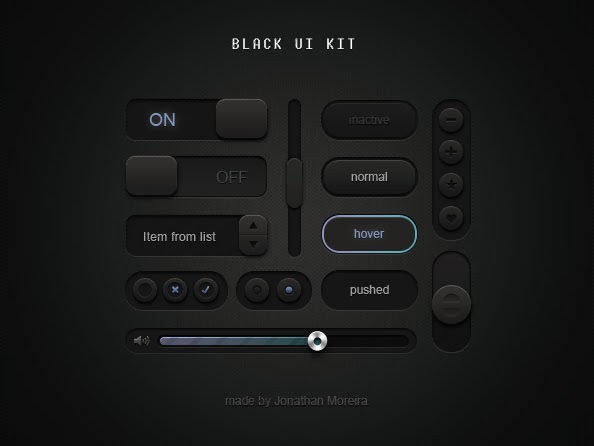 Black UI Kit - free Black UI Kit - free