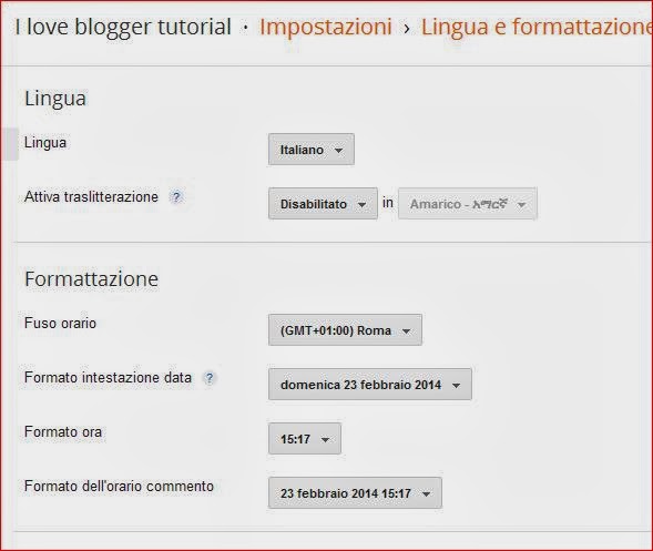 blogger fuso orario corretto