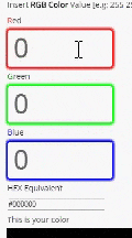 RGB color to Hex converter