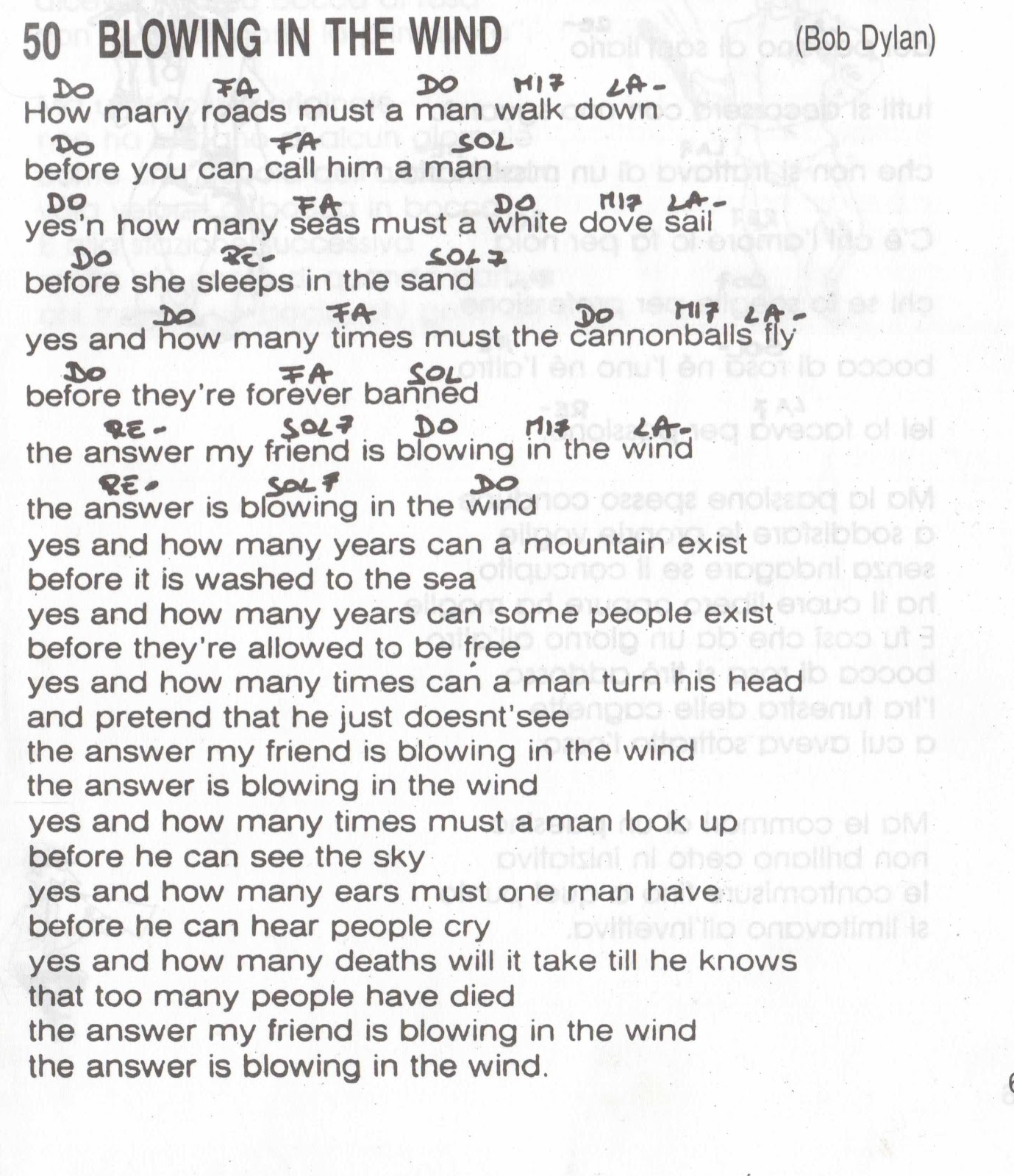 BODI SONČEK 12 BLOWING IN THE WIND (Bob Dylan)