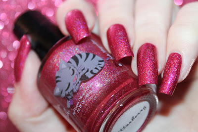 Swatch of the nail polish "Glitterberry" from Eat.Sleep.Polish.