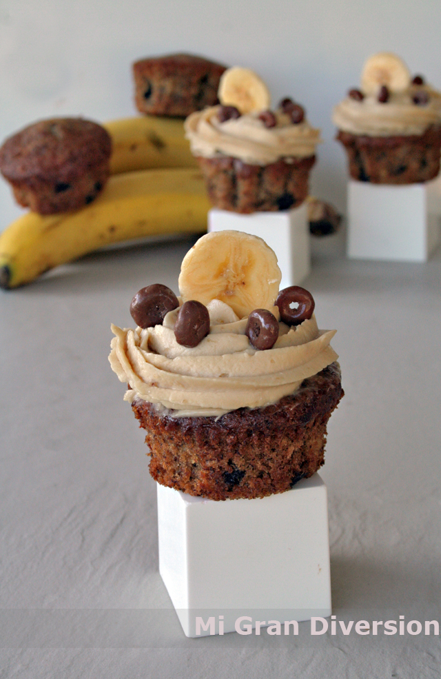 CUPCAKES DE PLÁTANO CON CHOCOLATE Y MASCARPONE Mi Gran Diversión