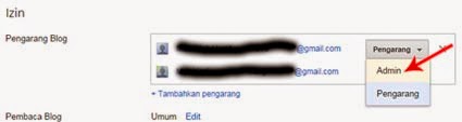 Mengundang Email Orang Menjadi Admin Blog