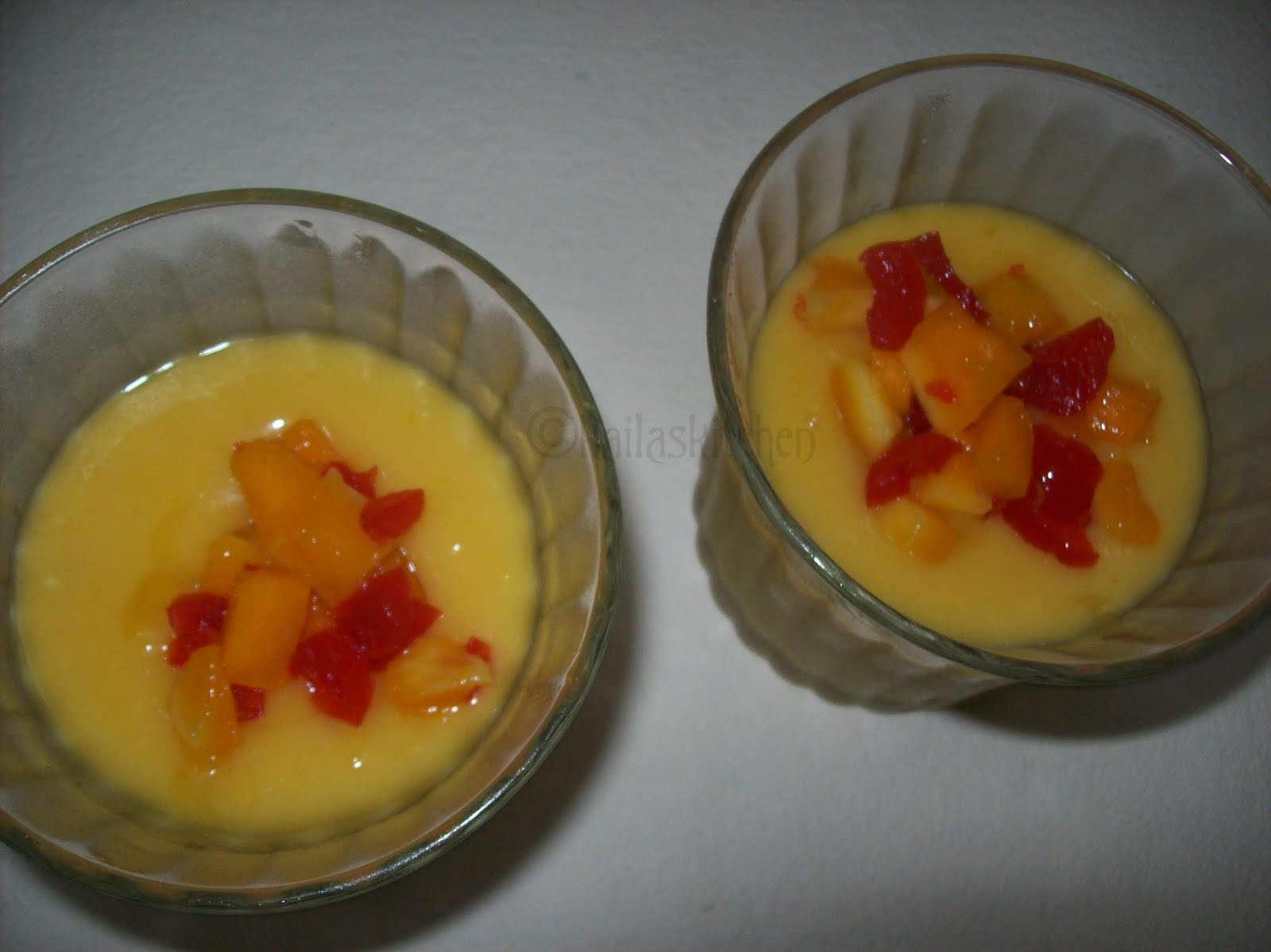Experiments in Kailas Kitchen Eggless Mango Souffle