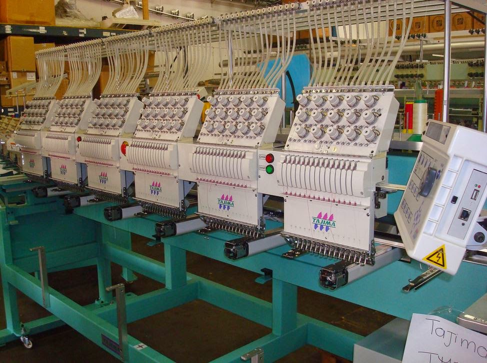 TheEmbroideryWarehouse: Tajima 6 head 15 needle year 2002 embroidery