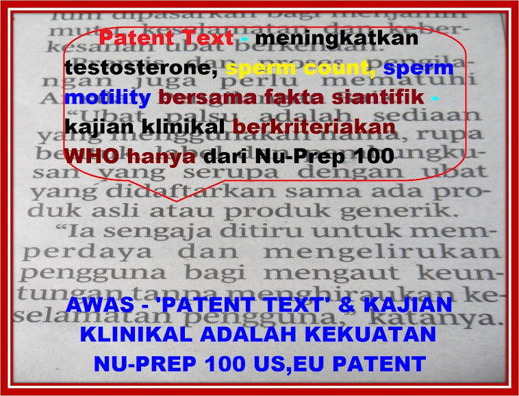 AKTA FARMASI terbaru masa terdekat,kejayaan Pengguna Bijak Bersam Nu-Prep 100 berkriteriakan WHO