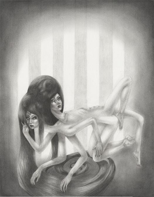 jessica ward ilustrações mulheres macabras grotescas