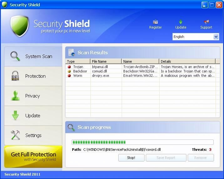 Security Shield Virus Winwebsec fake antivirus