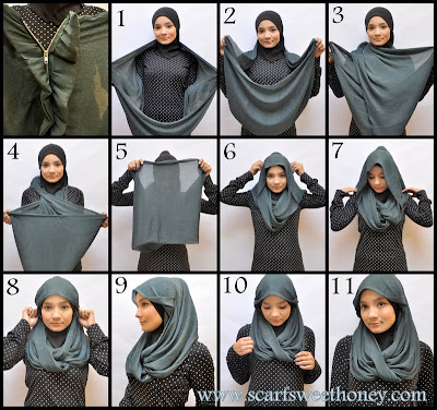 Tutorial Cara mengenakan Jilbab Modern
