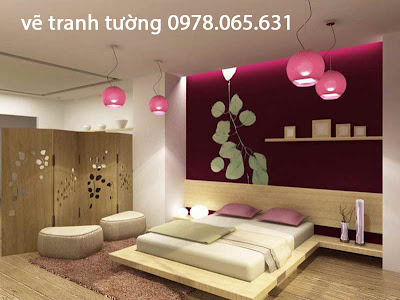 vẽ tranh tường phòng ngủ vẽ tranh tường phòng khách
