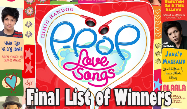 Final List of Winners of Himig Handog 2014 P-pop Love Songs Final List of Winners of Himig Handog 2014 P-pop Love Songs