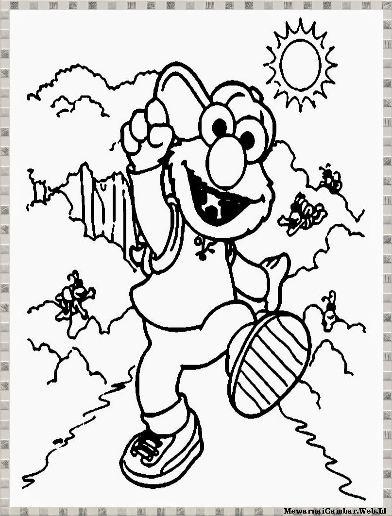 Gambar Elmo Untuk Mewarnai | Mewarnai Gambar