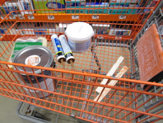 Shopping at Home Depot, New End Studio paint and supplies from Home Depot