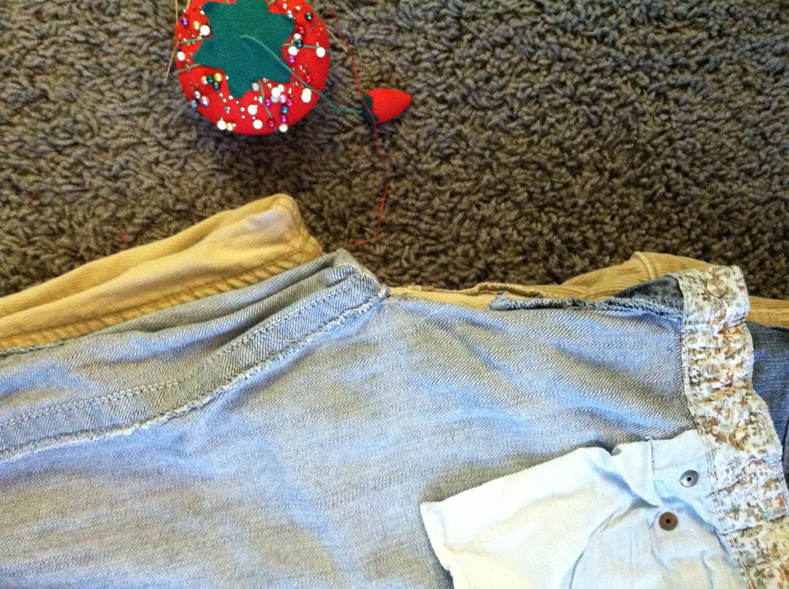 Peachy Tuesday by J Hartman Half Assed Tutorial How to make old Jeans