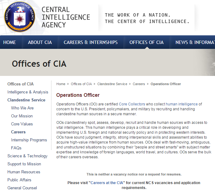  CIA Jobs - Operations Officer