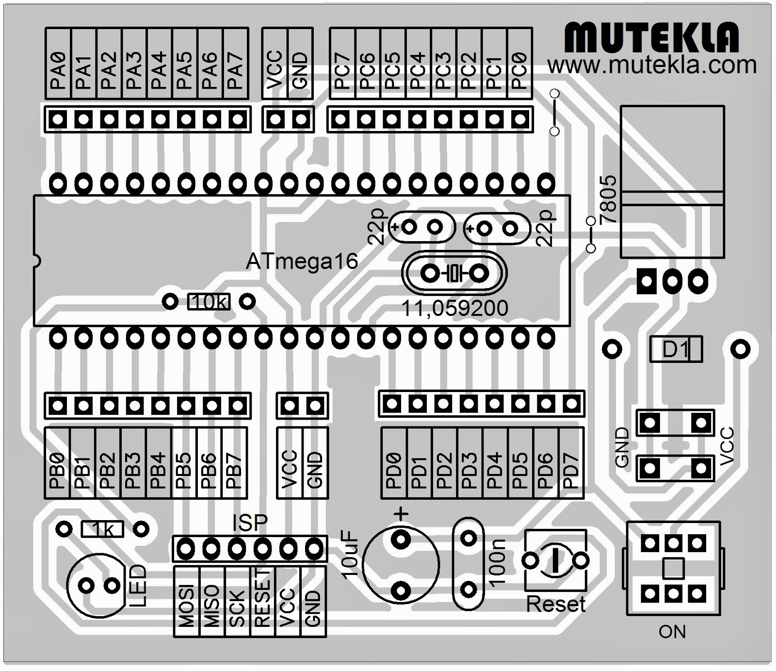 Desain Minimum Sistem Microcontroller Atmega 16 Ala Arduino | Robotic